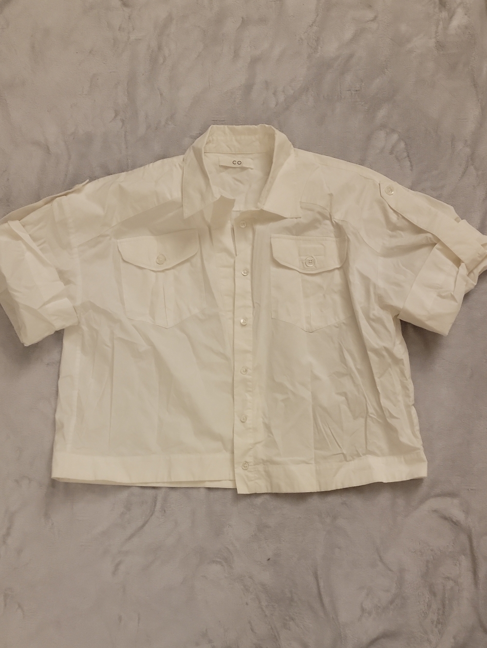 CO | Poplin White Button Blouse